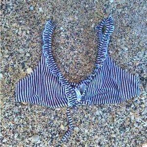 BNWOT Solid&Striped Ribbed Striped Tie Bikini Top